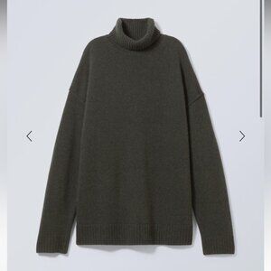Weekday ELOISE WOOL TURTLENECK Forest Green Knit L